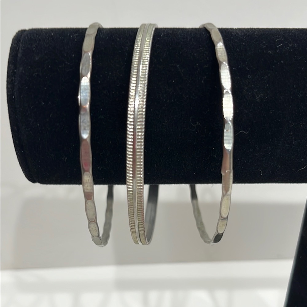 Faux, Elegant Silver Bangle, Costume Bracelet set.